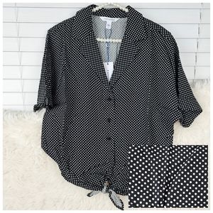 POPSUGAR Polka-dot Cropped Top